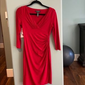 Like new Ralph Lauren long sleeved red dress 2p